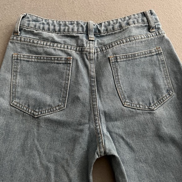 Shein Jeans Girls Size: 10Y | 24 x 23 Inseam Straight Leg Blue Distressed Denim - Picture 11 of 11